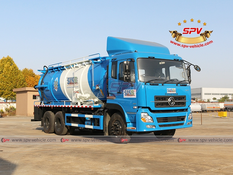 16,000 Litres Combined Vacuum Jetting Truck DongFeng - Right Front Side View 16,000 Litres Combined Vacuum Jetting Truck DongFeng - Right Front Side View